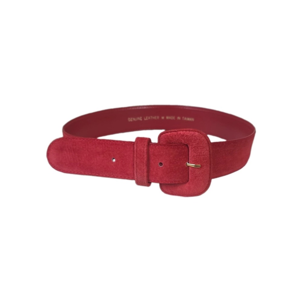 80's Vintage Womens Red Leather Belt Size M Wide